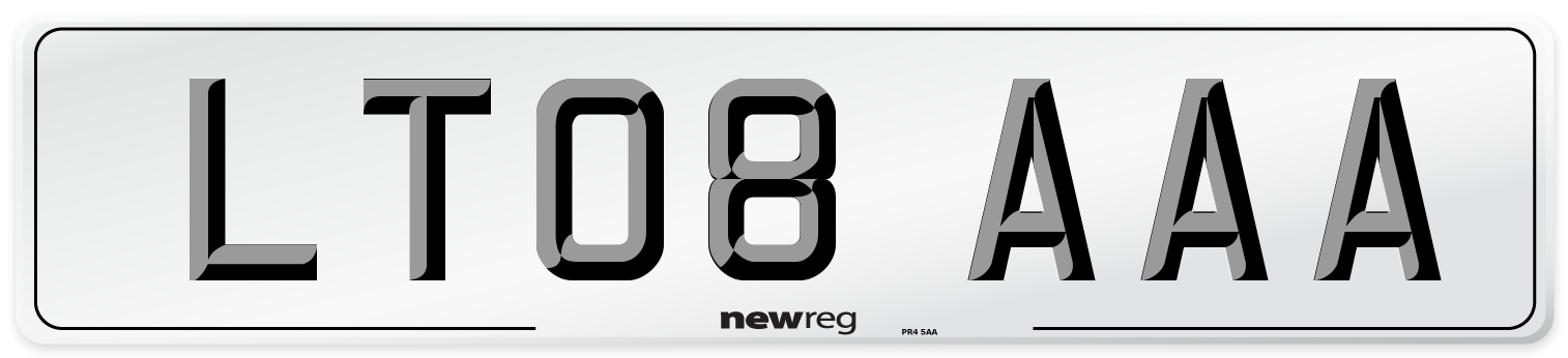 LT08 AAA Number Plate from New Reg